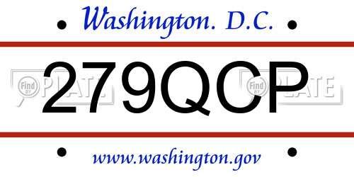 279QCP District Of Columbia License Plate