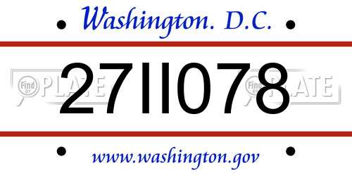 27II078 District Of Columbia License Plate