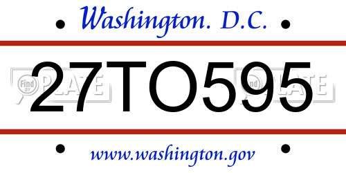 27TO595 District Of Columbia License Plate