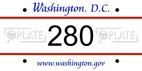 280 District Of Columbia License Plate