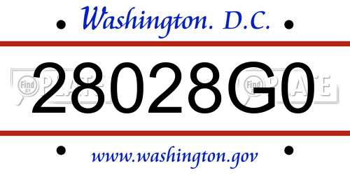 28028G0 District Of Columbia License Plate