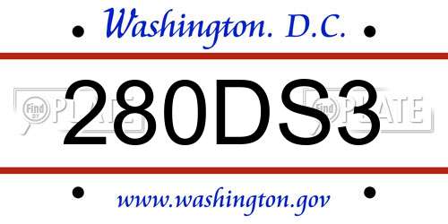 280DS3 District Of Columbia License Plate
