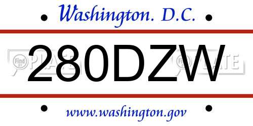 280DZW District Of Columbia License Plate