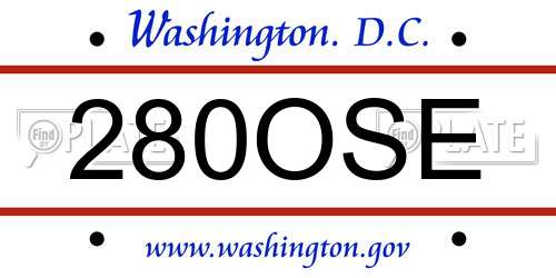 280OSE District Of Columbia License Plate