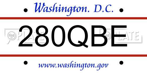 280QBE District Of Columbia License Plate