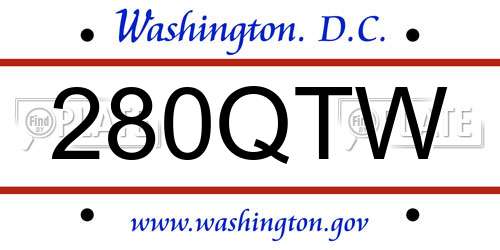 280QTW District Of Columbia License Plate