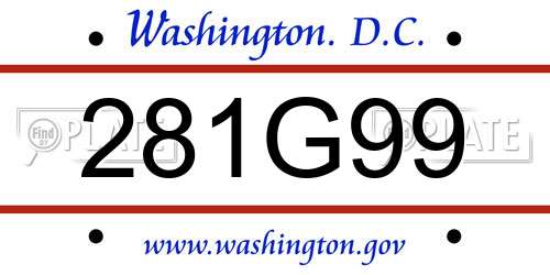 281G99 District Of Columbia License Plate