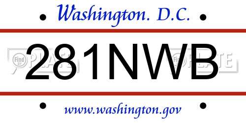 281NWB District Of Columbia License Plate