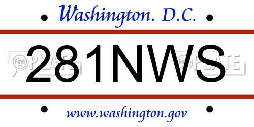 281NWS District Of Columbia License Plate