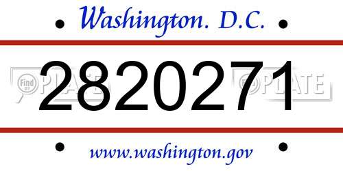 2820271 District Of Columbia License Plate