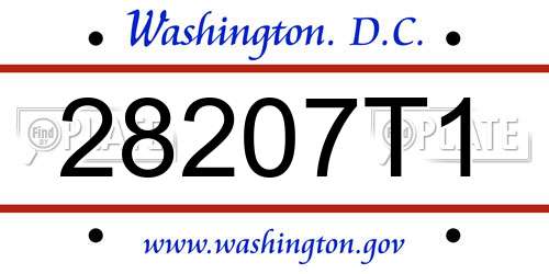 28207T1 District Of Columbia License Plate