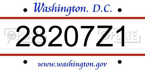 28207Z1 District Of Columbia License Plate