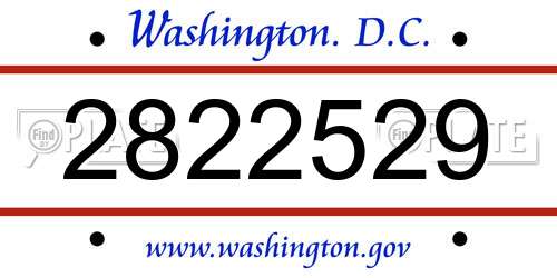 2822529 District Of Columbia License Plate