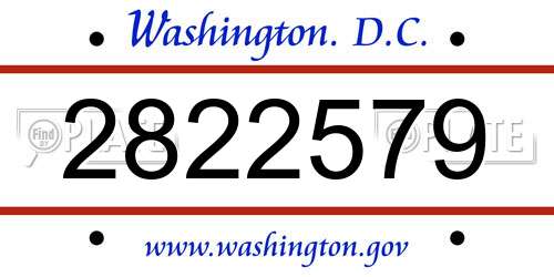 2822579 District Of Columbia License Plate
