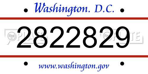 2822829 District Of Columbia License Plate