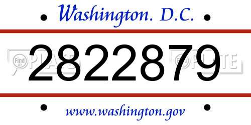 2822879 District Of Columbia License Plate