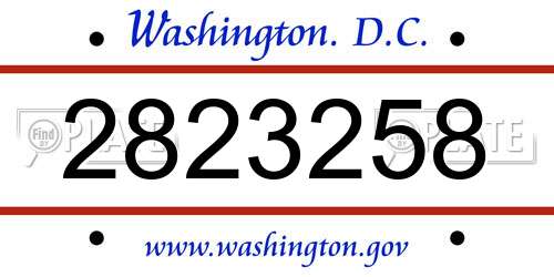 2823258 District Of Columbia License Plate