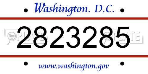 2823285 District Of Columbia License Plate