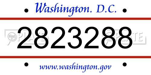 2823288 District Of Columbia License Plate