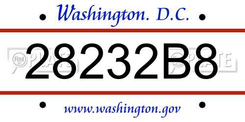 28232B8 District Of Columbia License Plate