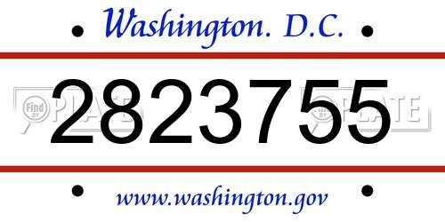 2823755 District Of Columbia License Plate