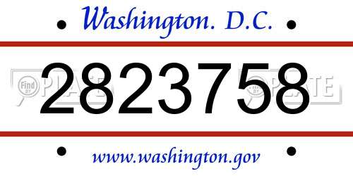 2823758 District Of Columbia License Plate