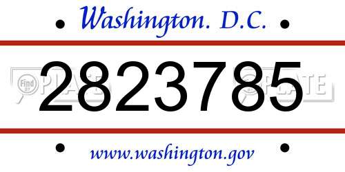 2823785 District Of Columbia License Plate