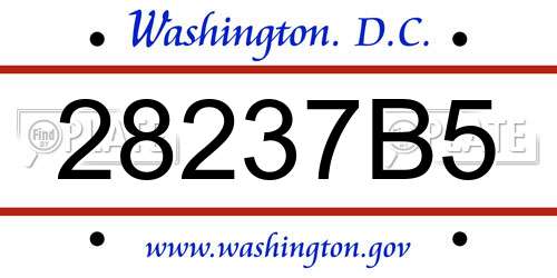 28237B5 District Of Columbia License Plate