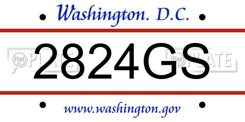 2824GS District Of Columbia License Plate