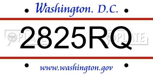 2825RQ District Of Columbia License Plate