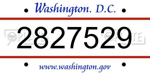 2827529 District Of Columbia License Plate