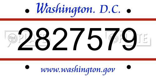 2827579 District Of Columbia License Plate