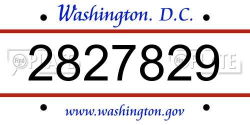 2827829 District Of Columbia License Plate