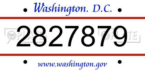 2827879 District Of Columbia License Plate