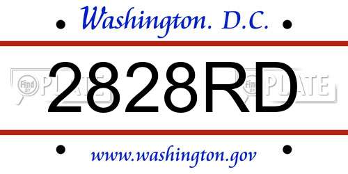 2828RD District Of Columbia License Plate
