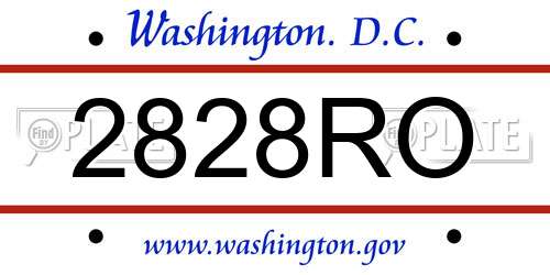 2828RO District Of Columbia License Plate