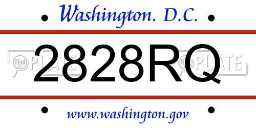 2828RQ District Of Columbia License Plate