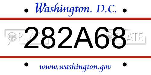 282A68 District Of Columbia License Plate