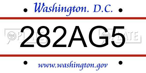 282AG5 District Of Columbia License Plate