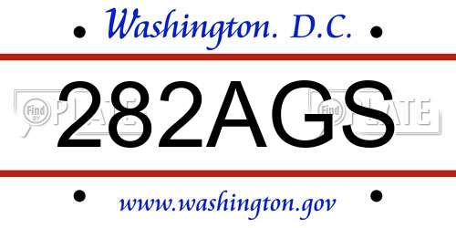 282AGS District Of Columbia License Plate