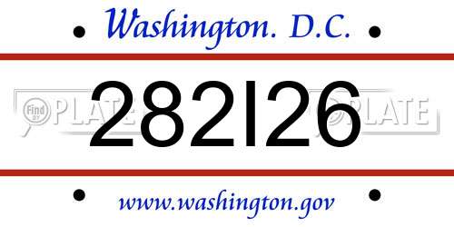 282I26 District Of Columbia License Plate