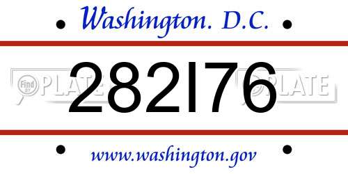 282I76 District Of Columbia License Plate