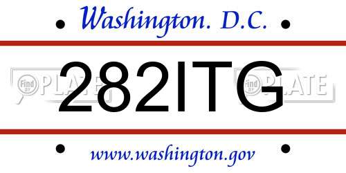 282ITG District Of Columbia License Plate
