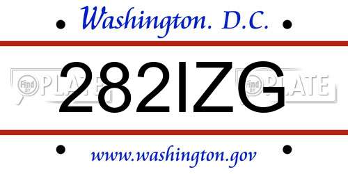 282IZG District Of Columbia License Plate