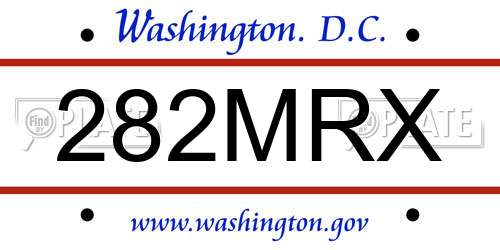 282MRX District Of Columbia License Plate