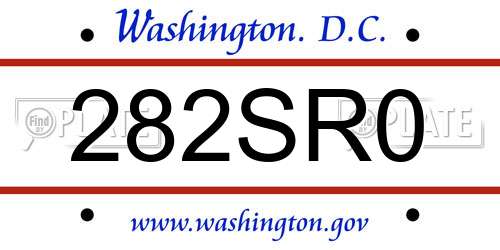 282SR0 District Of Columbia License Plate