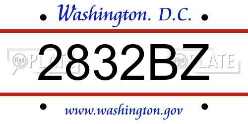 2832BZ District Of Columbia License Plate