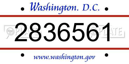 2836561 District Of Columbia License Plate