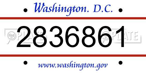 2836861 District Of Columbia License Plate