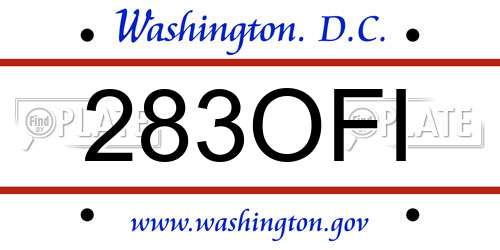 283OFI District Of Columbia License Plate